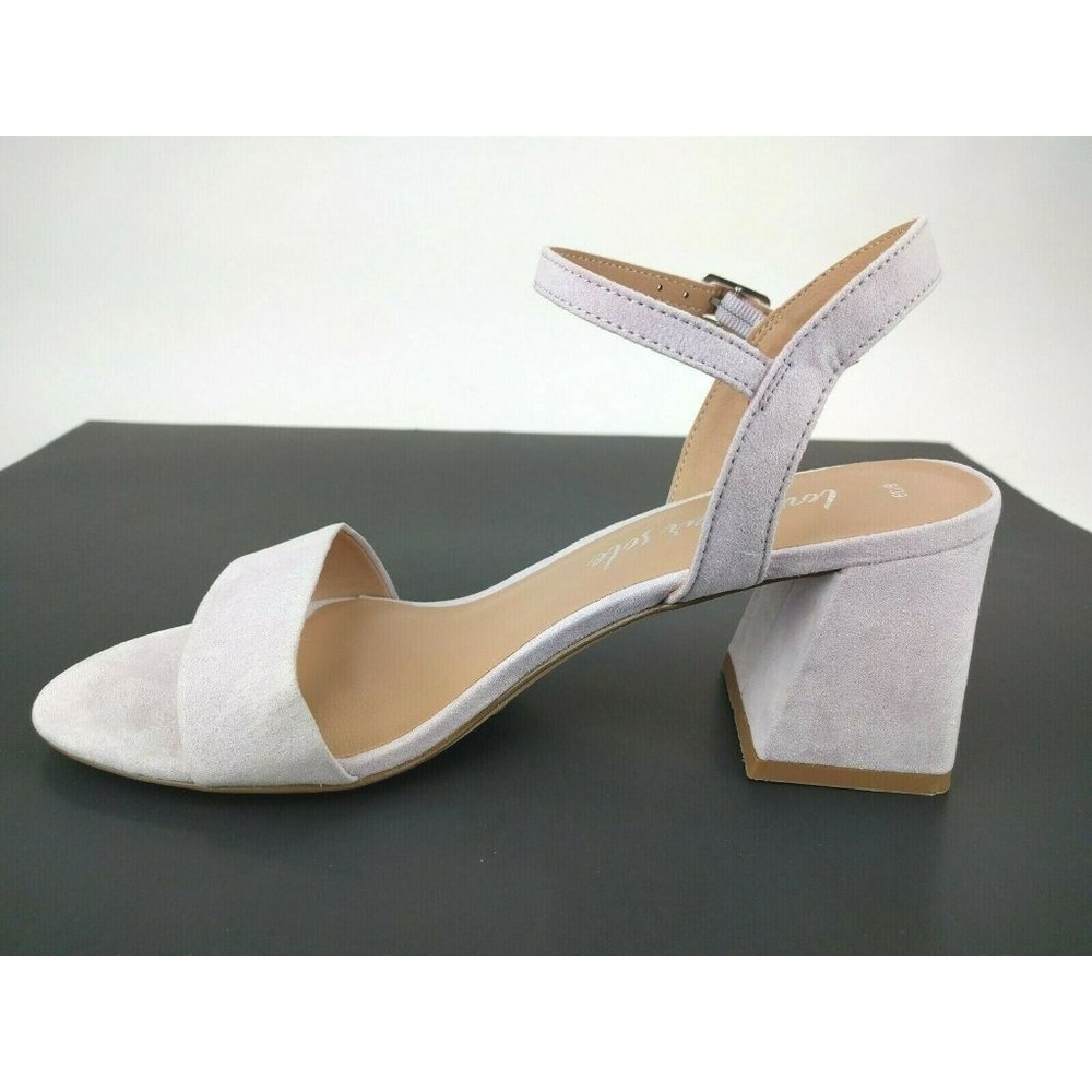 New Look Faux Suede Pink Block Heel Ankle Strap 6
